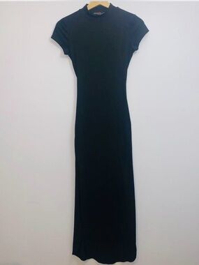 Absolutely Black Short-Sleeve Maxi Dress